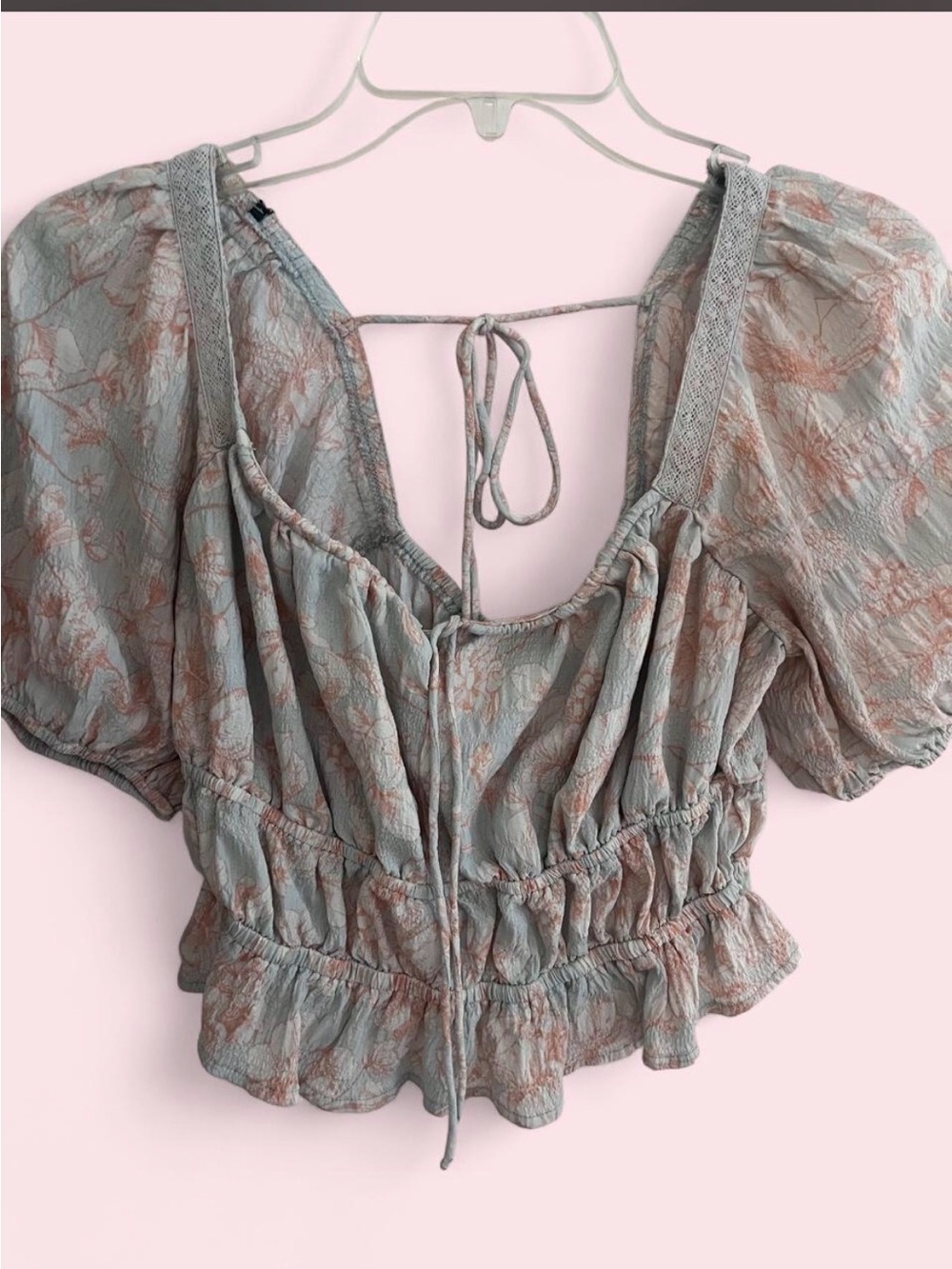 Cropped square neck blouse